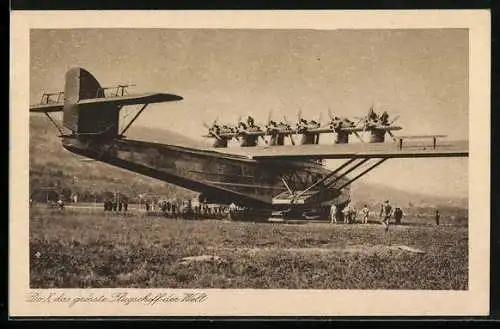 AK Wasserflugzeug Dornier Do X das grösste Flugschiff der Welt