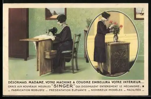 AK Reklame für Singer Nähmaschinen