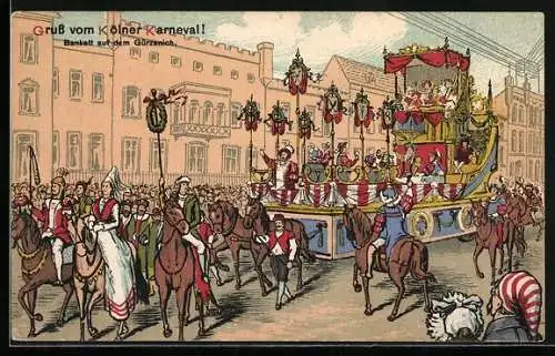 Künstler-AK Köln, Karneval, Bankett auf dem Gürzenich, Fasching
