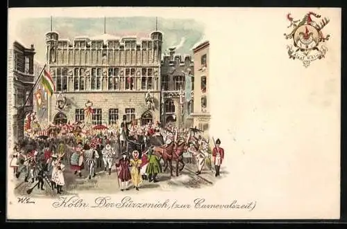 AK Köln, Der Gürzenich zur Carnevalszeit, Fasching