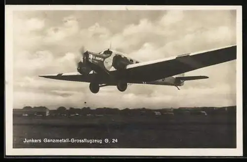 AK Flugzeug Junkers G24 der Lufthansa