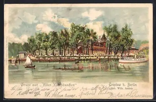 AK Treptow b. Berlin, Gasthaus Altes Eierhäuschen am Ufer