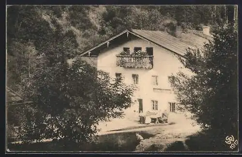 AK Darching, Gasthaus Weihermühle mit Gästen