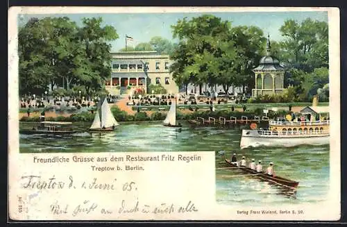 Lithographie Berlin-Treptow, Restaurant Fritz Regelin