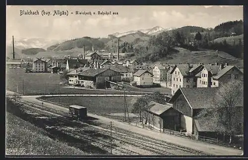 AK Blaichach, Ortsblick vom Bahnhof aus