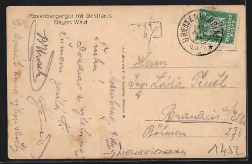 AK Neureichenau, Rosenbergergut mit Gasthaus