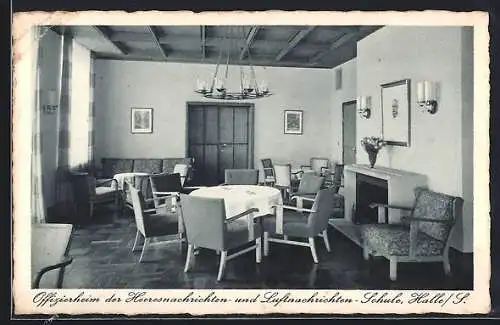 AK Halle / Saale, Heeresnachrichten- und Luftnachrichten-Schule, Offiziersheim, Innenansicht