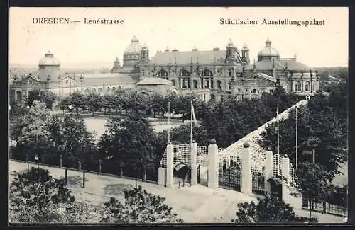 AK Dresden, Städtischer Ausstellungspalast in der Lennéstrasse