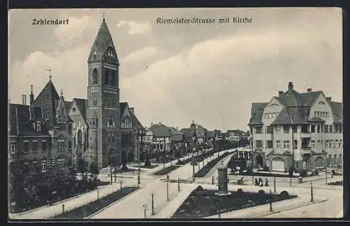AK Zehlendorf, Riemeister-Strasse mit Kirche