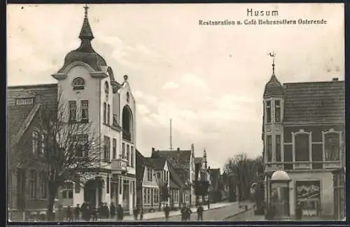 AK Husum / Nordsee, Restaurant und Cafe Hohenzollern Osterende