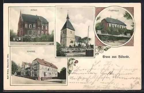 AK Hülsede, Schule, Schloss, Pfarrhaus
