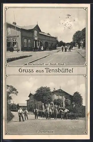 AK Tensbüttel, Gastwirtschaft v. Bernh. Klinck, Dorfstrasse