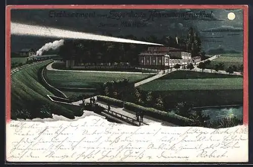 Lithographie Hohenstein Ernstthal, Etablissement zum Logenhaus, Bes. Wilh. Weise