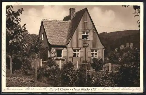 AK Oybin, Blick auf das Hotel Haus Rocky Hill