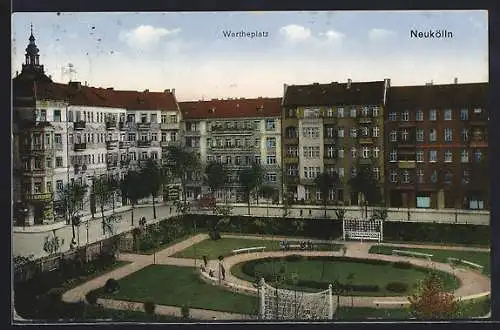 AK Berlin-Neukölln, Blick auf den Wartheplatz