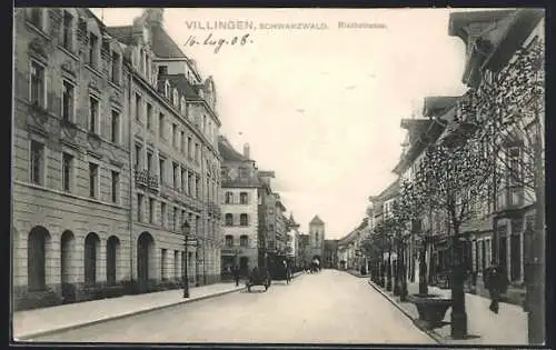 AK Villingen /Schwarzwald, Riethstrasse mit Passanten