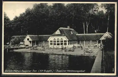 AK Alt Ruppin, Badeanstalt am Ruppiner See
