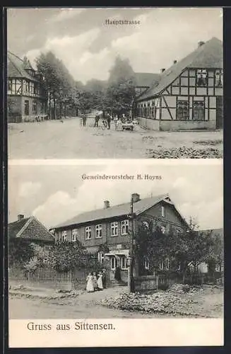 AK Sittensen, Hauptstrasse, Gemeindevorsteher H. Hoyns