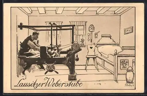 AK Zittau, Lausitzer Weberstube, Festpostkarte 1000 Jahre Oberlausitz 1933