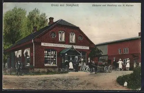AK Stangheck, Bäckerei und Handlung von H. Nielsen