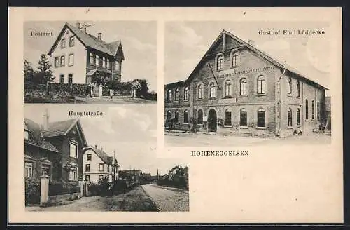 AK Söhlde, Hoheneggelsen, Postamt, Hauptstrasse, Gasthof Emil Lüddecke