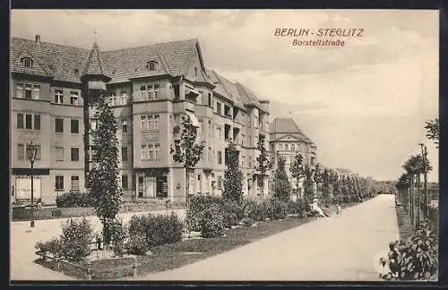 AK Berlin-Steglitz, Promenade an der Borstellstrasse