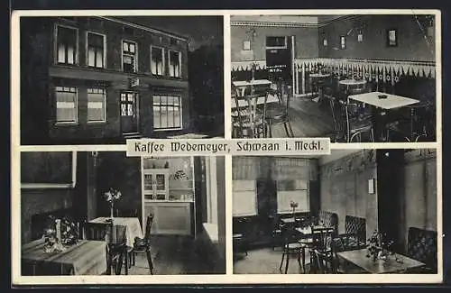 AK Schwaan i. Meckl., Café Wedemeyer, Innenansichten