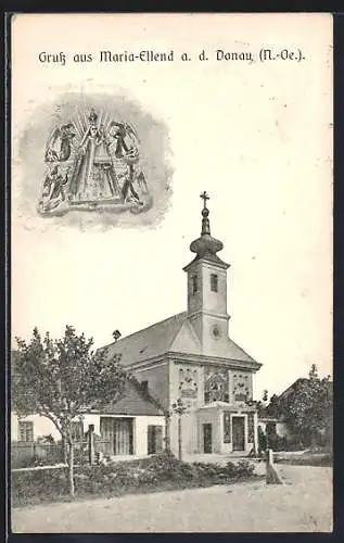 AK Maria-Ellend a. d. Donau, Kirchenpartie, Gnadenbild