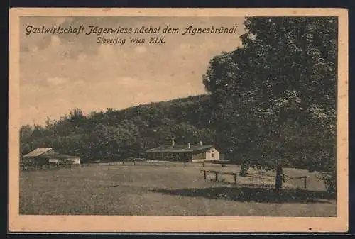 AK Sievering /Wien, Gastwirtschaft Jägerwiese nächst dem Agnesbründl, Panorama
