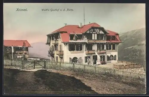 AK Krimml, Waltl`s Gasthof an der Platte