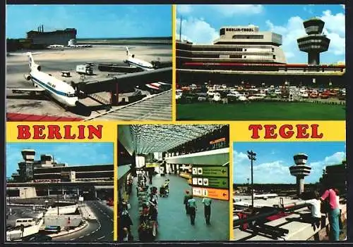 AK Berlin-Tegel, Flughafen, Pan Am-Düsenjet und weitere Motive