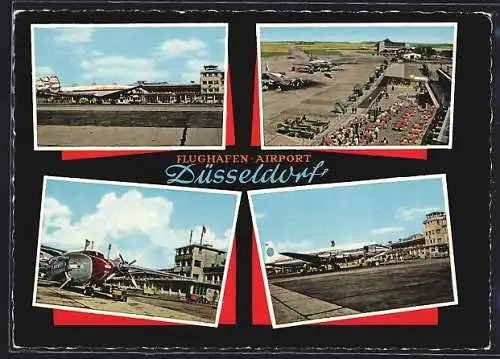 AK Düsseldorf, Flughafen mit Flugzeugen