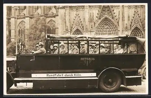 Foto-AK Autobus Rundfahrt durch Köln