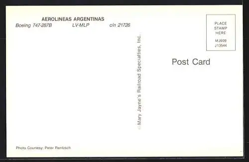 AK Flugzeug Boeing 747-287B, Aerolineas Argentinas