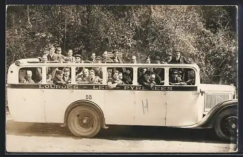 Foto-AK Autobus Lourdes-Les-Pyrenées