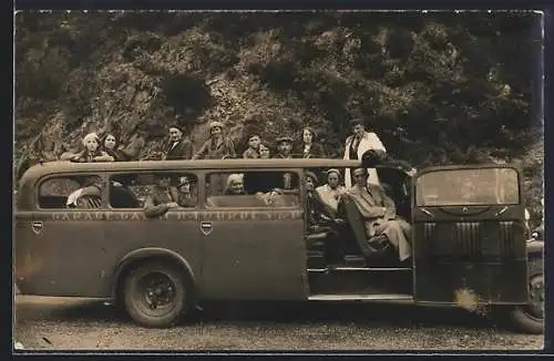 Foto-AK Autobus Garage-Lourdes