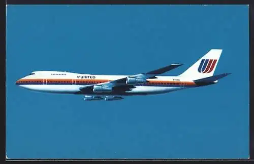 AK Flugzeug Boeing 747-100 der United