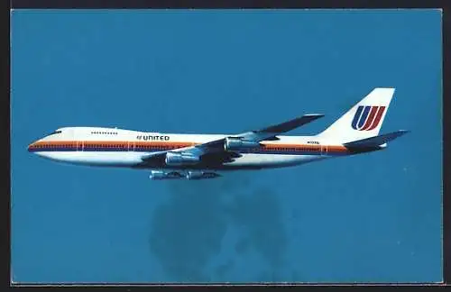 AK Flugzeug Boeing 747-100 der United