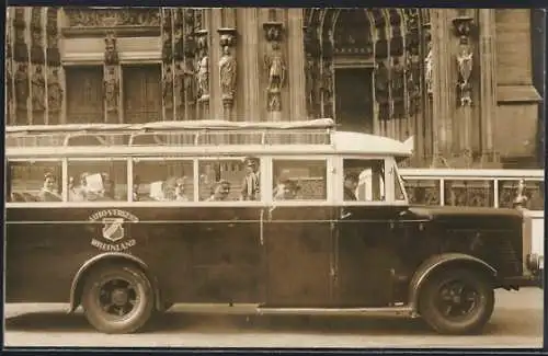 Foto-AK Autobus Auto-Verkehr Rheinland