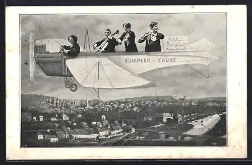 AK Flugzeug Rumpler-Taube, Kapelle an Bord