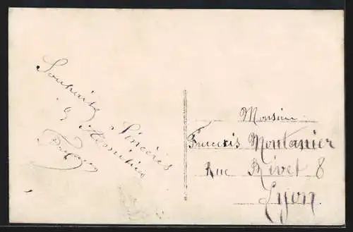 AK Flugzeug mit Dame und Kind