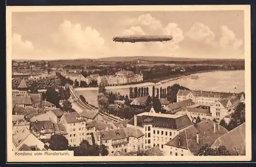 AK Konstanz, Zeppelin über dem Ort