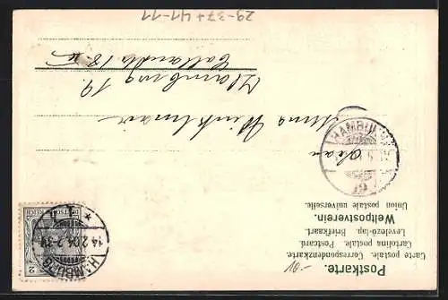 AK Hamburg, Segelschiff-Hafen und Wappen