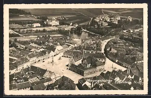 AK Eggenburg, Ortsansicht vom Flugzeug aus