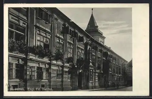 AK St. Pölten, Engl. Frl. Institut, von der Strasse gesehen