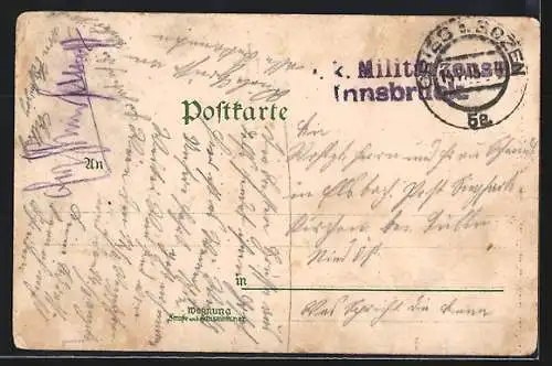 Lithographie Telfs a. A., Panorama