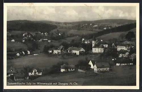 AK Sulz, Ortsansicht mit Stangau aus der Vogelschau