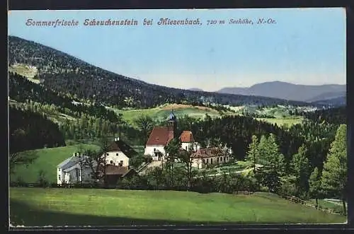 AK Scheuchenstein, Ortsansicht mit Kirche