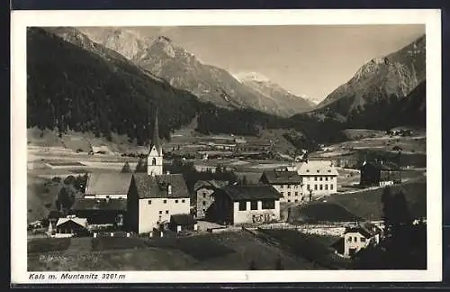 AK Kals, Alpenpanorama mit Muntanitz