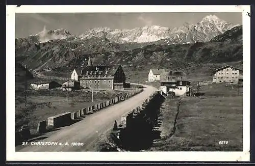 AK St. Christoph a. A., Teilansicht mit Panorama
